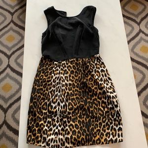 Black and leopard print dress